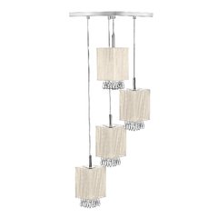 Lustre Pendente Quadclear Organza Quadrado Varias Cores