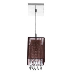 Pendente de cupula e cristal acrilico clearganza quadrado varias cores - Marryluz
