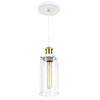 Lustre Pendente Château Cilindrico Vidro Branco Gold