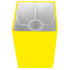 Cúpula Quadrada de Abajur Tecido Amarelo 12x20cm - comprar online