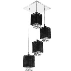 Lustre Pendente Quadclear Organza Quadrado Varias Cores