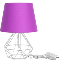 Abajur diamante dome com aramado branco varias cores - Marryluz