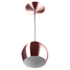 Lustre pendente bola pequena alumínio 15cm cores metalicas