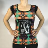 REMERA PARCHE FLORES NARANJA