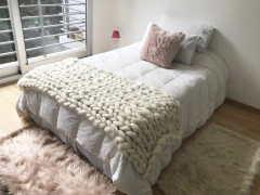 Pie de cama en tejido XL color natural (para dos plazas)