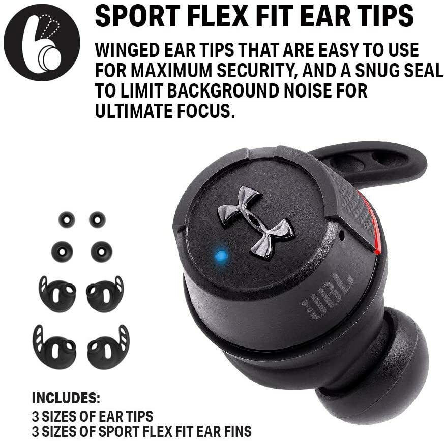 Auricular JBL Under Armour Flash X True Bionic IPX7 Black 25hrs