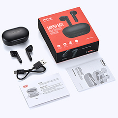 Auricular Mpow MX1 Bluetooth V 5.0 IPX8 Wireless Charge, 4 Mic Noise Cancelation, Tactil, High Definition - comprar online