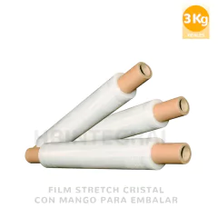 film stretch cristal transparente virgen con mango 3KG - comprar online
