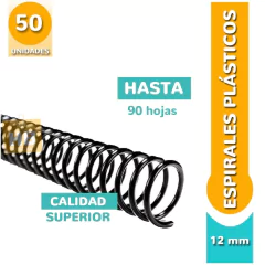 ESPIRALES PVC P/ ANILLADOS 12 MM - 90 HJS PACK x50 - comprar online