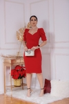 Vestido Tubinho Moda Evangélica Festa Midi Vermelho - Mila