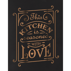 Frasco negro cuadrado decorado Kitchen Love 2 litros en internet