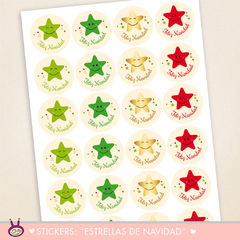 Stickers ¨Estrellas de Navidad¨ (Vienen 24 unidades)