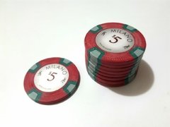 Rollo 25 fichas de Poker Milano Arcilla Compuesta "$5"