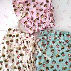 Pantalón pijama hamburguesa crema - tienda online