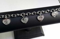 Pulsera De La Familia De 3 Dijes Fotograbados