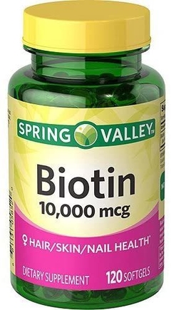 Biotin 1.000 MCG - cabelo, pele, unhas - 120 capsulas - Spring Valley