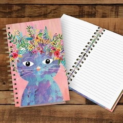 Cuaderno Gatito con Corona de Flores Orange Circle - comprar online