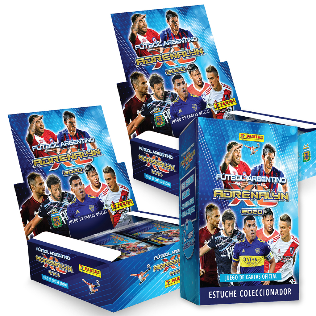 2 Cajas x 36 sobres de cartas + Estuche coleccionador Adrenalyn Futbol  Argentino 2020