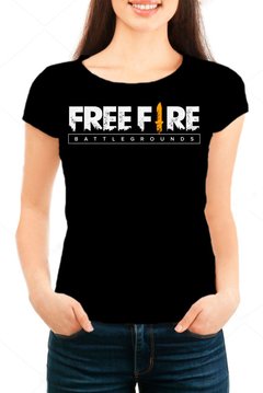 Camiseta Babylook Feminina Game Free Fire Logo