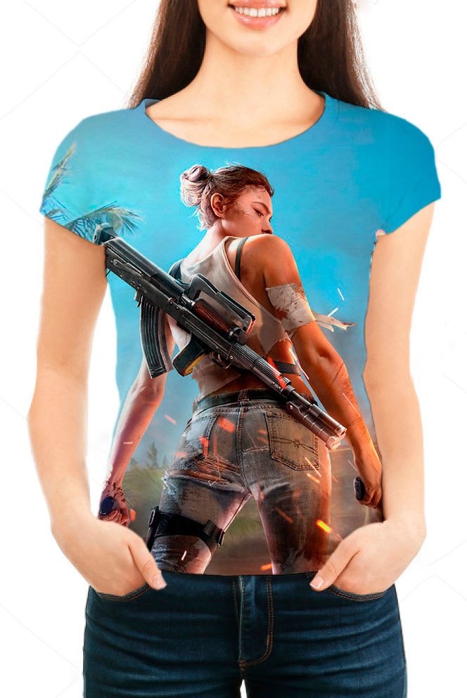 camiseta feminina free fire