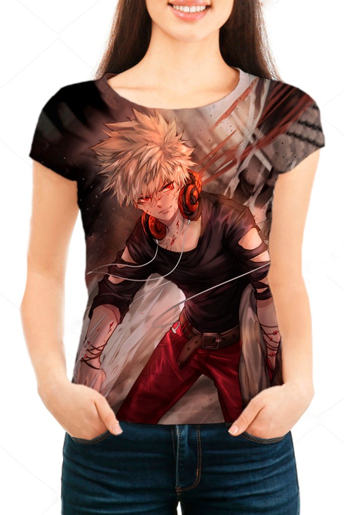 camiseta feminina boku no hero