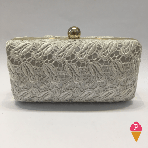 ivory bridal clutch bolsa