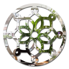 Espelho Decorativo Mandala Círculos de Pontas 49,5 Cm X 49,5 Cm