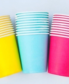 10 vasos de Polipapel colores Fuertes