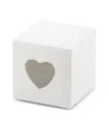 Caja blanca con visor Corazón 7 x 7 x7 cm sin deco