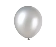 10 globo Plateados de 10" de latex
