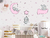 adesivo de parede elefante lua e nuvem rosa bebê - comprar online