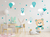 adesivo de parede urso pipa e balões tiffany