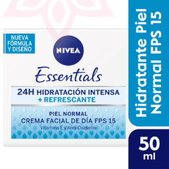 Crema Facial Hidratante NIVEA Essentials Piel Normal De Día FPS 15 50 ml