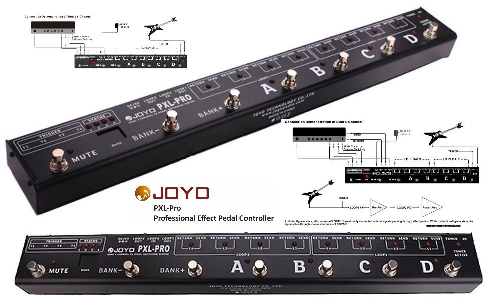Pedal guitarra looper de efeitos e controlador MIDI Joyo PXL Live