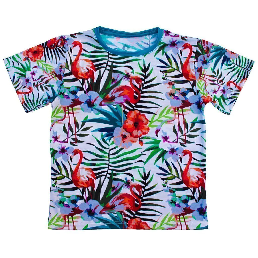 Camiseta Masculina Flamingo e Flores - Otto - Isabb