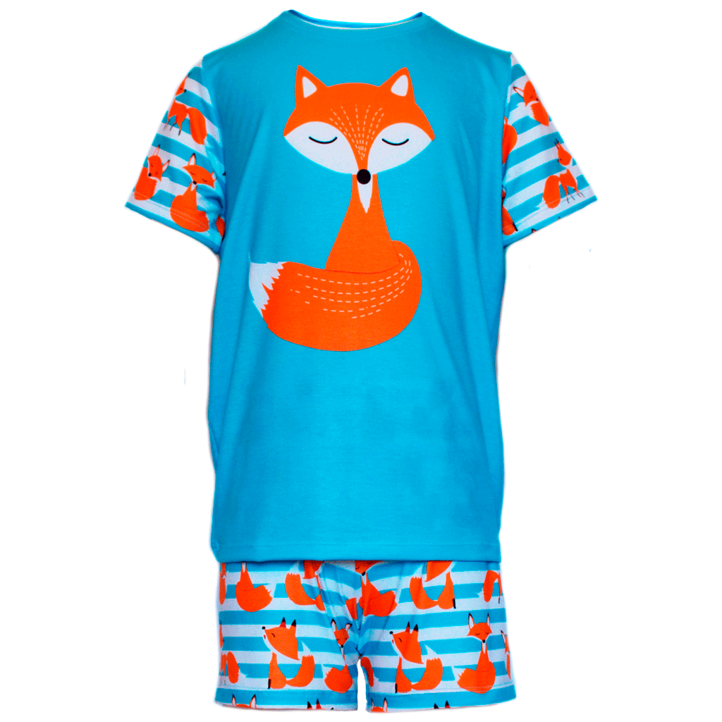 Pijama Infantil Unissex Manga Curta e Short Raposa - Isabb