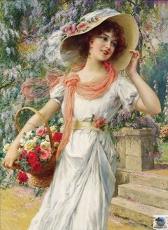 (568) The Flower Girl; Emile Vernon - 1000 peças