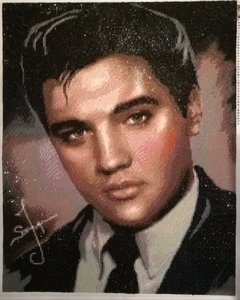 (1188) Pintura com Diamante - Elvis Presley 1 - 25x20 cm - Total - comprar online