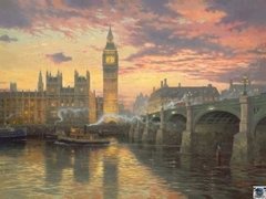 (559) Crepúsculo em Londres; Kinkade - 1000 peças