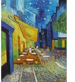 (1240) Pintura com Diamante - Cafe Terrace; Van Gogh - 20x25 cm - Total