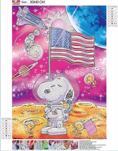 (2347) Pintura com Diamantes - Snoopy 3 - 30x40 cm - Pedras Especiais - comprar online