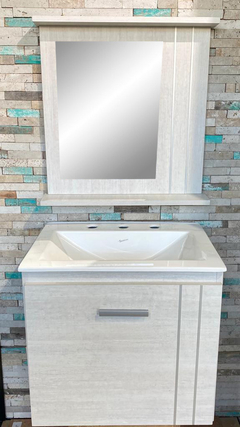 Vanitory Mueble Baño texturado 50cm Colgante + Espejo - comprar online