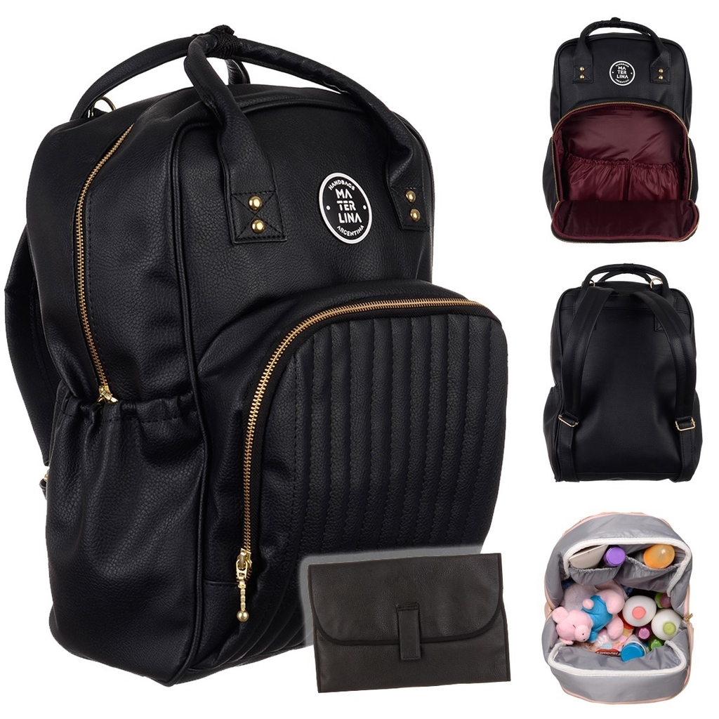mochila maternal ecocuero moderna