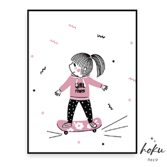 Cuadro - Nena con skate