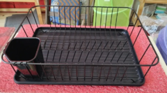 Escurreplatos Secaplatos Negro Para 13 Platos Con Cubiertero - comprar online