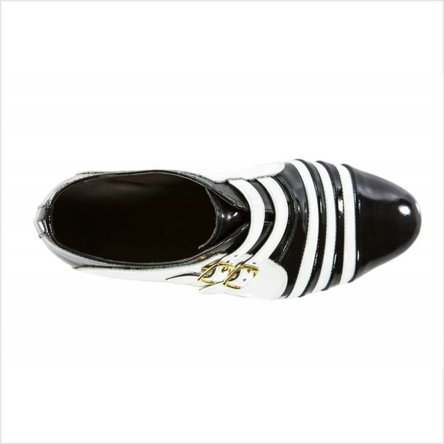 Sapato de dança masculino Bicolor verniz 2 fivelas - Porto Free 071