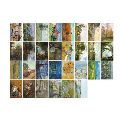 Stickers Cajita Rectangular Collection of Oil Paintings (708)