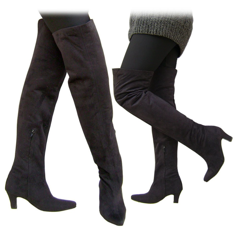 Botas Bucaneras Gamuza Negro Talles Grandes 41 al 45