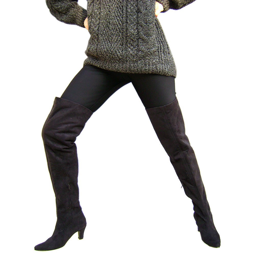 Botas Bucaneras Gamuza Negro Talles Grandes 41 al 45