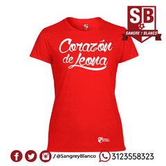 Camiseta Niña - Corazón de Leona - Sangre y Blanco
